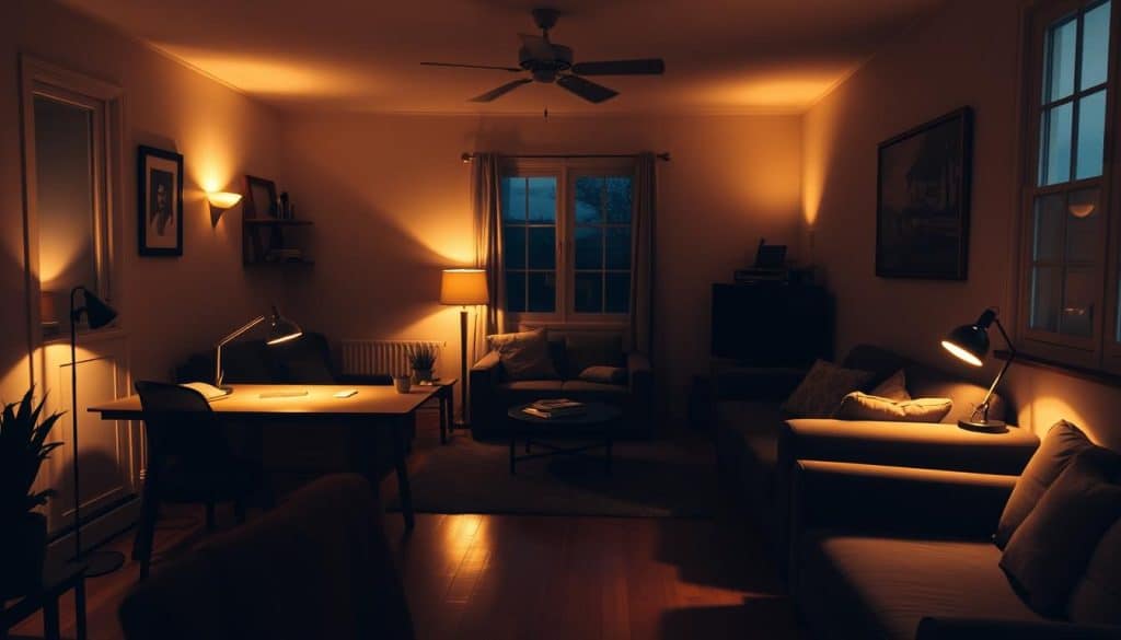 nighttime lighting for cleaning atmosphere